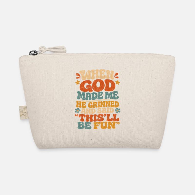 Retro Saying: God Made Me Fun Organic Pouch