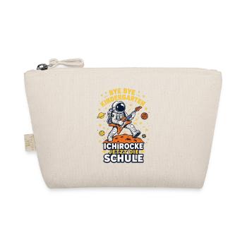 Schulanfang Astronaut Rocke Schule Shirt - Bio-Täschchen - Natur - Vorne