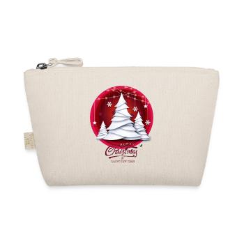 Red Christmas ball with white fir trees - Organic Pouch - nature - Front