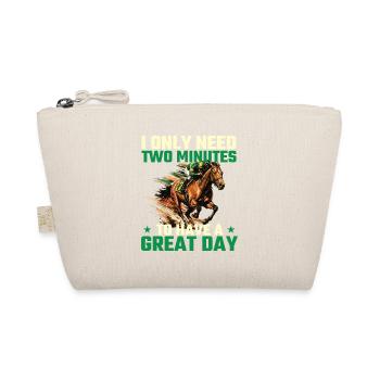 Two Minutes Great Day Pferderenn-Humor - Bio-Täschchen - Natur - Vorne
