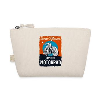 Echte Männer Fahren Motorrad Biker Retro - Bio-Täschchen - Natur - Vorne