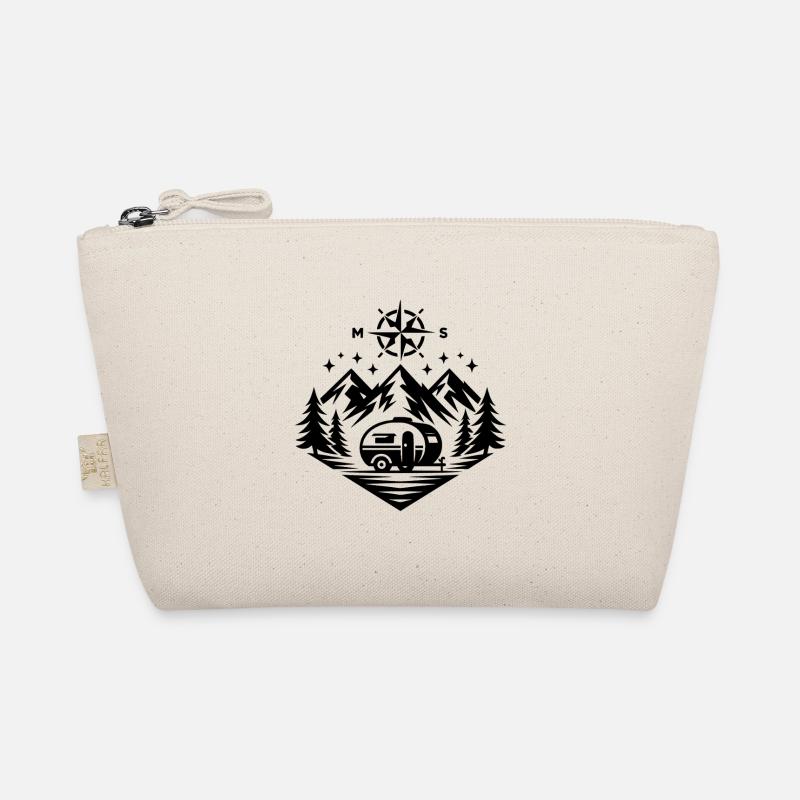 Camping Compass Mountains Organic Pouch