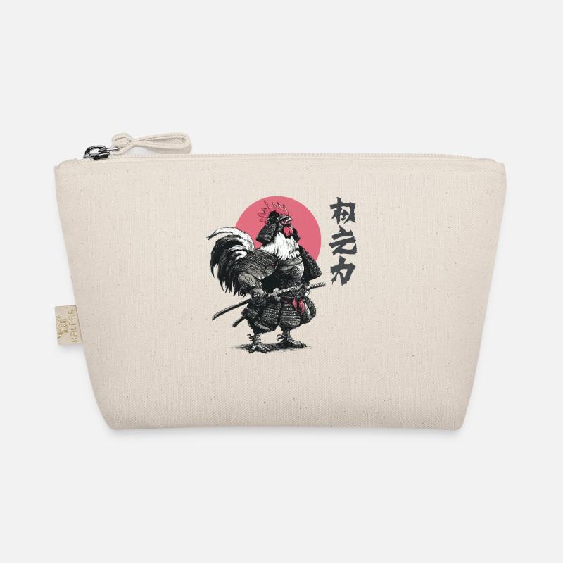 Rooster Samurai Armor Print Organic Pouch