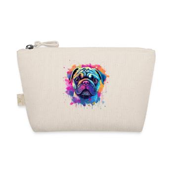 Vibrant Pug Splash Portrait - Organic Pouch - nature - Front
