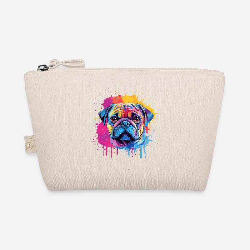 Color Splash Pug Portrait Organic Pouch
