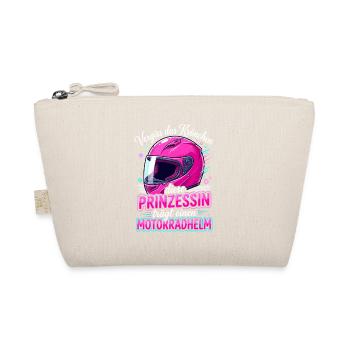 Motorrad Prinzessin Helm Biker Girl Spruch - Bio-Täschchen - Natur - Vorne
