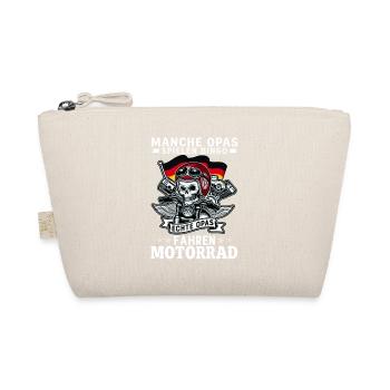 Echte Opas fahren Motorrad Biker Totenkopf - Bio-Täschchen - Natur - Vorne