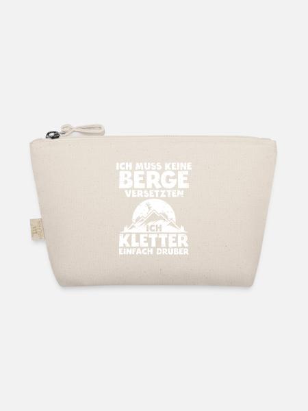 Kletter Geburtstags-Geschenk – Ich kletter drüber - Bio-Täschchen - Natur - Vorne