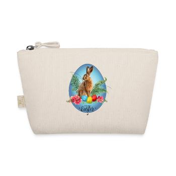 Illustration de lapins, œufs de Pâques et fleurs de cerisier - Trousse biologique - nature - Devant