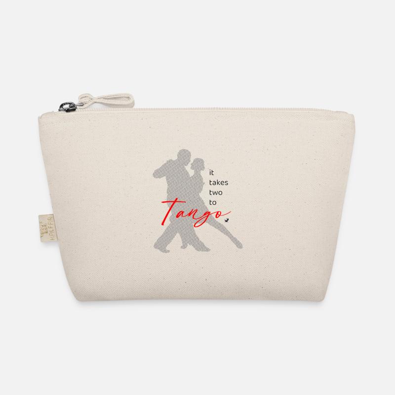 Silhouette du couple dansant de tango avec inscription Trousse biologique