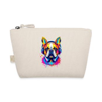 Französische Bulldogge Frenchie Kopfhörer - Bio-Täschchen - Natur - Vorne