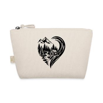 Heart Mountains Hut Nature Love Hiking - Organic Pouch - nature - Front