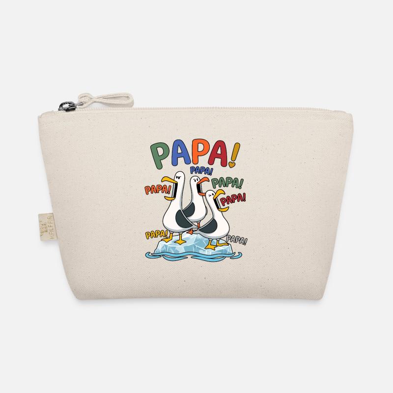 Lustige Papa Möwen auf Eisscholle - Comic Design Organic Pouch