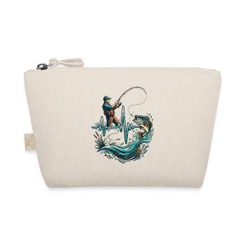 Herzschlag Angeln Angler EKG Fisch - Bio-Täschchen - Natur - Vorne