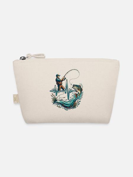 Heartbeat Fishing Angler ECG Fish - Organic Pouch - nature