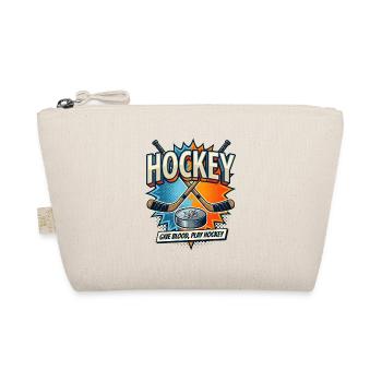 Retro Eishockey Schläger Puck Comic - Organic Pouch - nature - Front