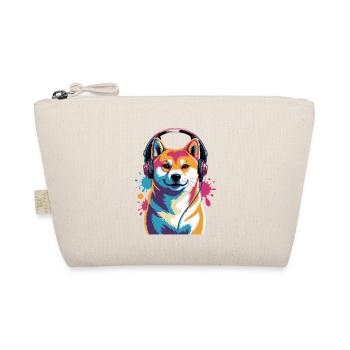 Shiba Inu Hund mit Kopfhörern - Bio-Täschchen - Natur - Vorne