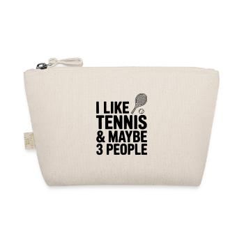 Ich mag Tennis und vielleicht drei Leute - Bio-Täschchen - Natur - Vorne