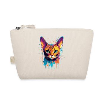Bunte Splash-Kunst Abessinianisches Katzengesicht - Bio-Täschchen - Natur - Vorne