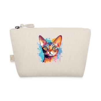 Abyssinian Cat Face Colorful Splash Art - Organic Pouch - nature - Front