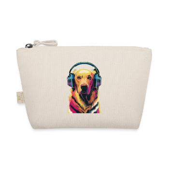 Golden Retriever mit Kopfhörer - Bio-Täschchen - Natur - Vorne