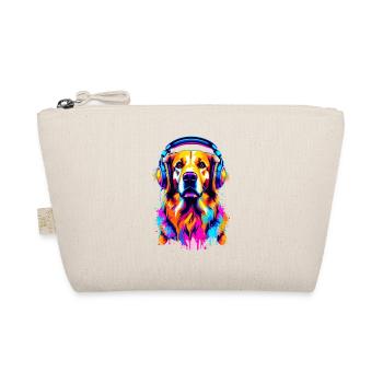 Golden Retriever mit Kopfhörer - Bio-Täschchen - Natur - Vorne
