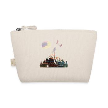 Aquarell Wanderer unter Vollmond Silhouette - Bio-Täschchen - Natur - Vorne