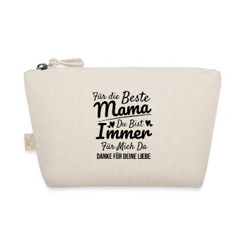 Beste Mama Du bist immer für mich da Geschenk - Bio-Täschchen - Natur - Vorne