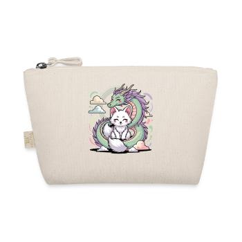 Kawaii Dragon Fox Shirt Magic Pastel Motif - Organic Pouch - nature - Front