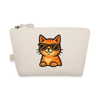 Cat in Sunglasses - Organic Pouch - nature - Front