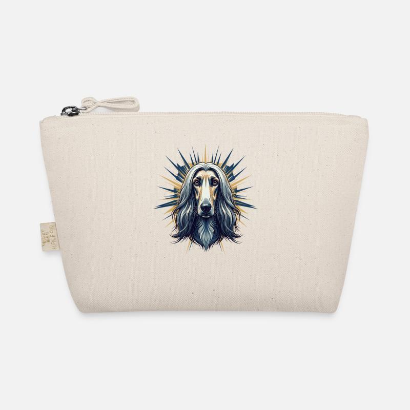 Borzoi Portrait with Sun Rays Organic Pouch