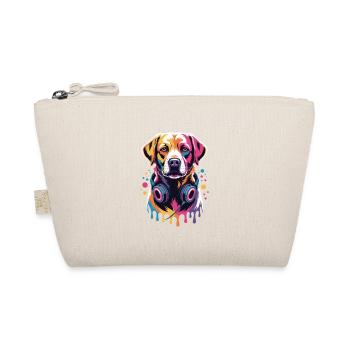 Labrador mit Kopfhörern - Bio-Täschchen - Natur - Vorne