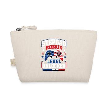 Stepdad Gamer USA Flag Gamer Dad Gift - Organic Pouch - nature - Front
