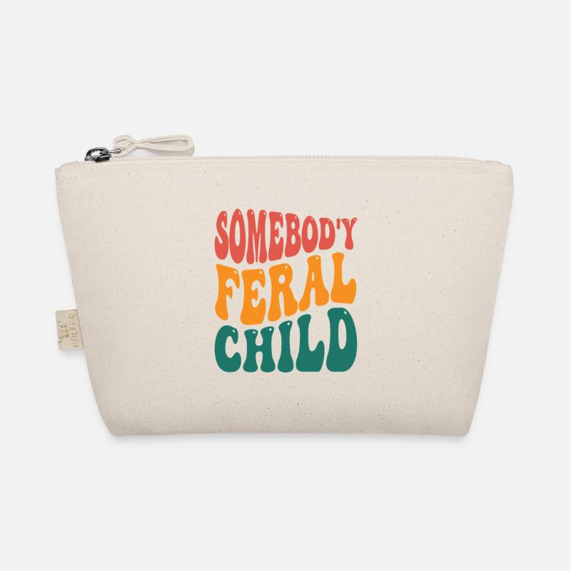 Wilder Kind Retro Typo - Bio-Täschchen - Natur