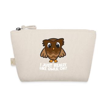 Owl Love Slogan Illustration - Organic Pouch - nature - Front