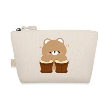 Bear Beats on Drums - Organic Pouch - nature - Front