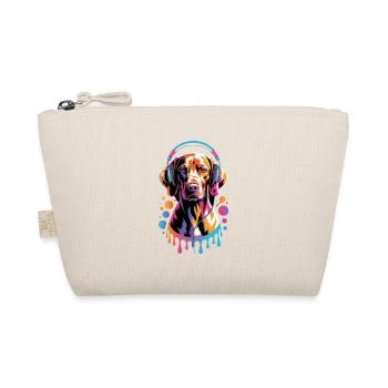 Viszla with headphones - Organic Pouch - nature - Front