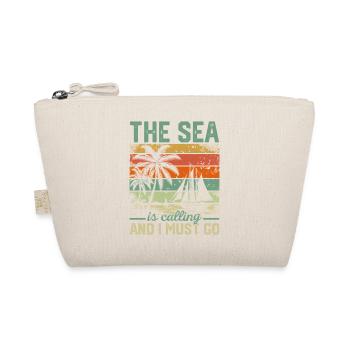 The Sea Is Calling And I Must Go Sailor Sail Capta - Organic Pouch - nature - Front