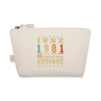 45th Birthday Gift Legend June Vintage 1981 - Organic Pouch - nature - Front