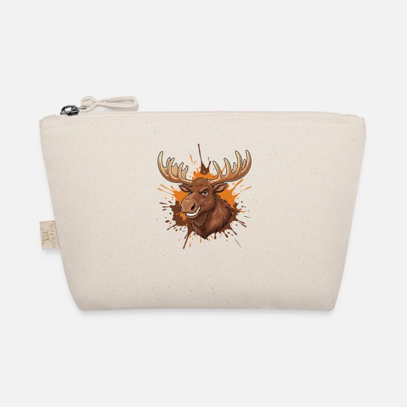Moose head with orange splash Organic Pouch