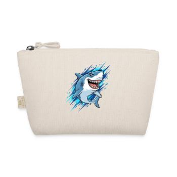 Blue cartoon shark with splashes - Organic Pouch - nature - Front