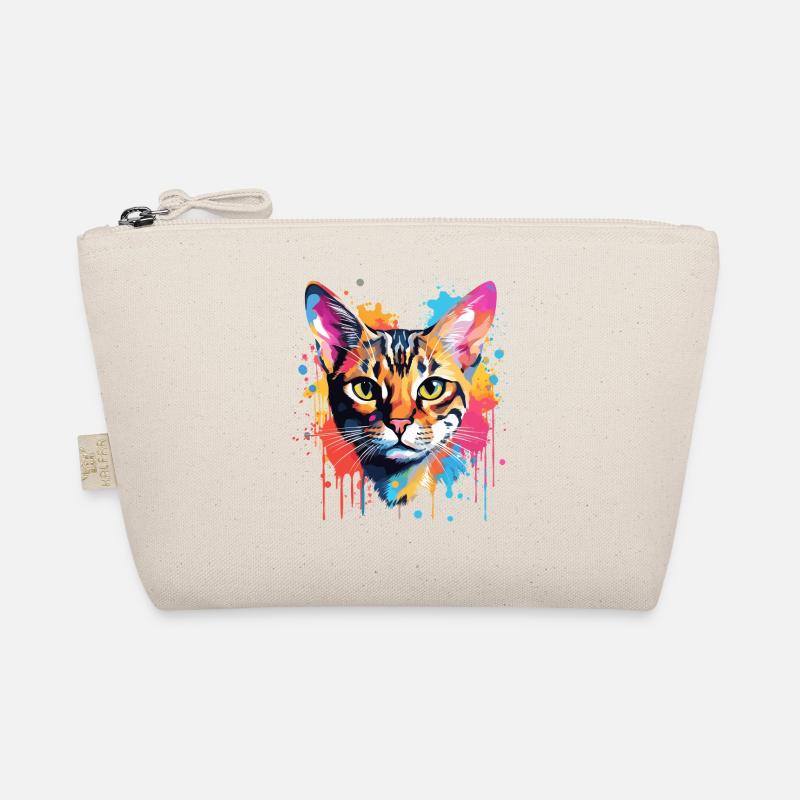 Visage de chat du Bengale Éclaboussures colorées Trousse biologique
