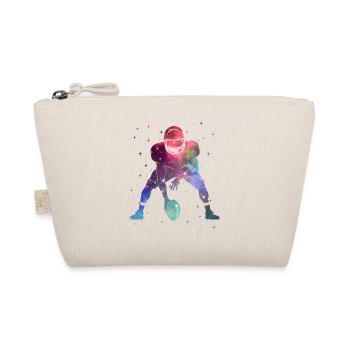 American Football Weltraum Kinder Jungen Football - Bio-Täschchen - Natur - Vorne