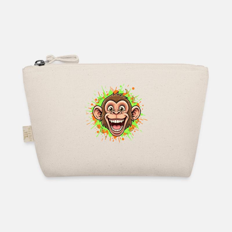 Lachender Affe Neon Splash Bio-Täschchen