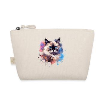 Splash Art Birman Cat Face Colorful  - Organic Pouch - nature - Front