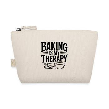 Backen ist meine Therapie - Bio-Täschchen - Natur - Vorne