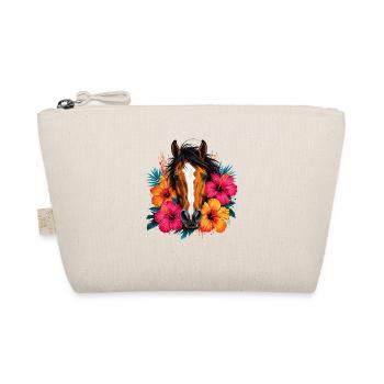 Horse with tropical flowers - Organic Pouch - nature - Front