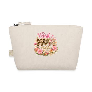 Best Mom Ever – Style Léopard et Fleurs Couronne  - Trousse biologique - nature - Devant