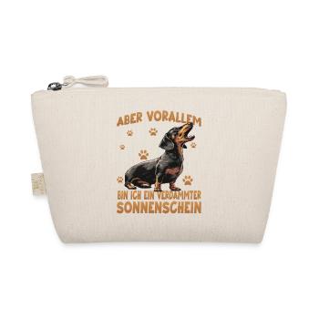 Teckel Wiener Dog kleiner Jagdhund Design - Bio-Täschchen - Natur - Vorne