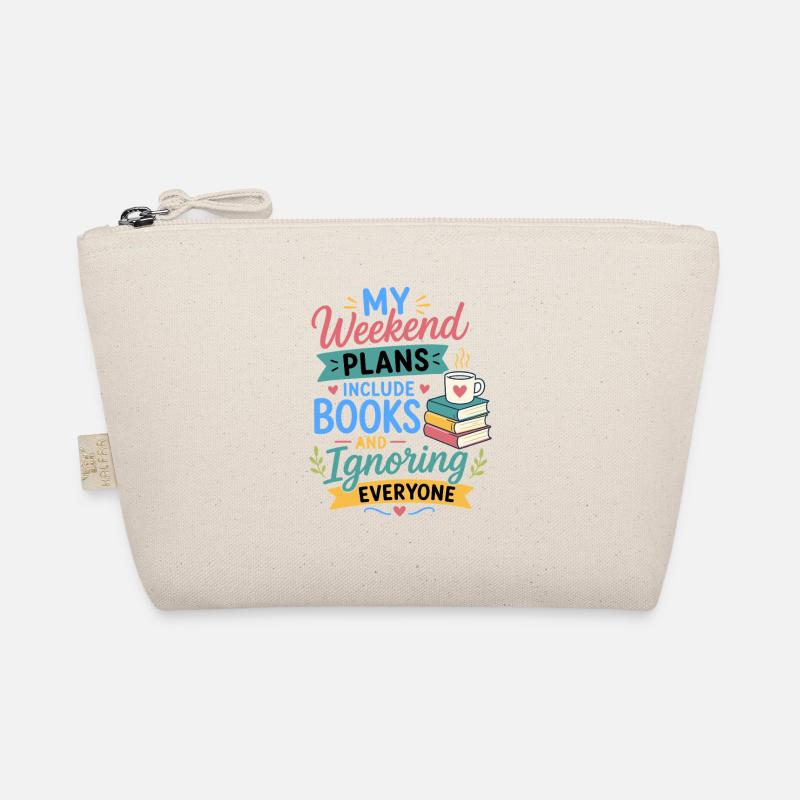 Reading Books Novel Fan Bookworm Design Organic Pouch